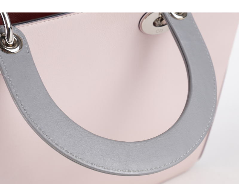 CHRISTIAN DIOR DIORISSIMO (09-MA-0134) CALFSKIN LEATHER PINK GREY WITH STRAPS, CARD, DUST COVER AND BOX