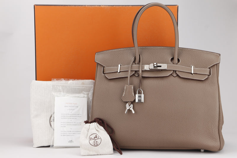 Pre-owned Hermes Birkin 35 Etoupe Togo Palladium Hardware – Madison Avenue  Couture