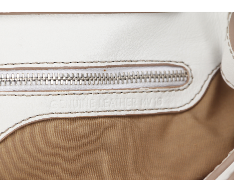 TOD'S CREAM WHITE LAMBSKIN SHOULDER TOTE BAG WITH DUST COVER