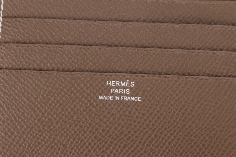 Hermes Bearn Card Holder Wallet Black Chevre Palladium Hardware