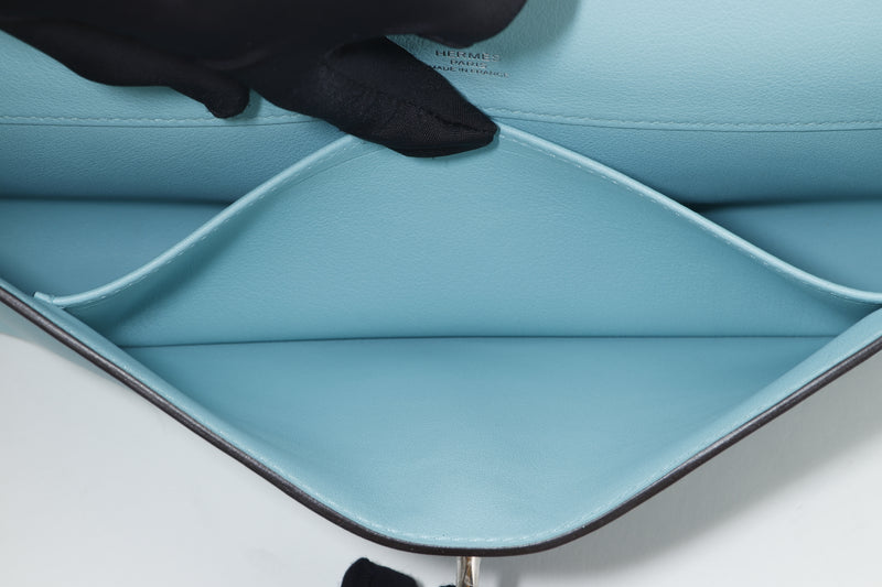 Hermès Kelly Cut Pouch in Blue Leather