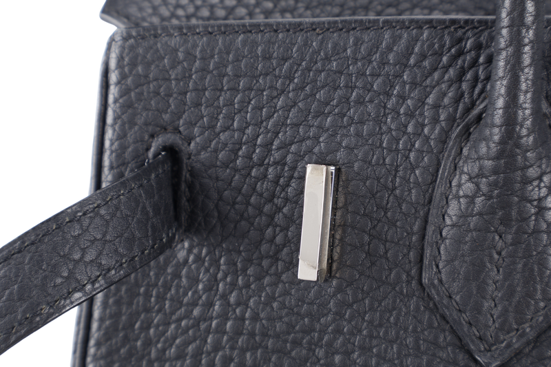 HERMES BIRKIN 30 BLACK FJORD SILVER HARDWARE STAMP J (2006) WITH LOCK, KEYS, AND DUST COVER