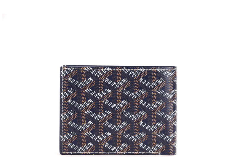 GOYARD VICTOIRE WALLET (APMVICTOIRE BCC-12) NAVY CANVAS & NAVY LEATHER, WITH BOX