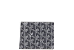 goyard victoire wallet (apmvictoire 8cc-51) grey canvas & grey leather,  with box