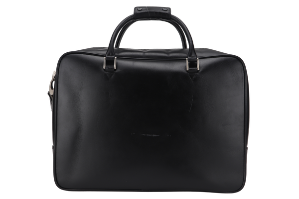 MONTBLANC MEISTERSTUCK SUITCASE LARGE BLACK LEATHER SILVER HARDWARE