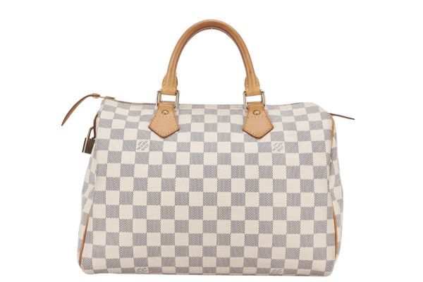 LOUIS VUITTON N41370 SPEEDY 30 DAMIER AZUR WITH LOCK ONLY NO KEY