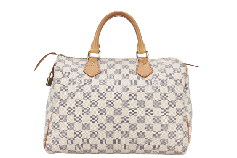 LOUIS VUITTON N41370 SPEEDY 30 DAMIER AZUR WITH LOCK ONLY NO KEY