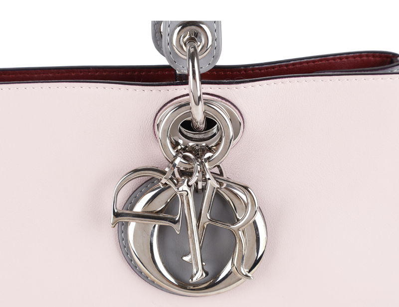 CHRISTIAN DIOR DIORISSIMO (09-MA-0134) CALFSKIN LEATHER PINK GREY WITH STRAPS, CARD, DUST COVER AND BOX