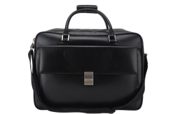 MONTBLANC MEISTERSTUCK SUITCASE LARGE BLACK LEATHER SILVER HARDWARE