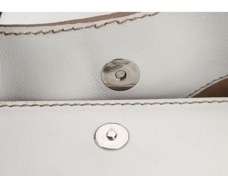 TOD'S CREAM WHITE LAMBSKIN SHOULDER TOTE BAG WITH DUST COVER