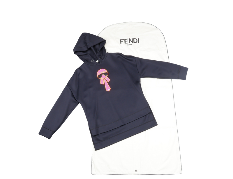 FENDI FELPA HOODIE BLACK SIZE 38