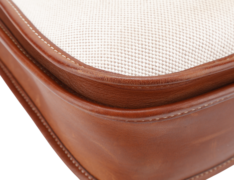 HERMES EVELYN PM STAMP SQUARE K (YEAR 2007) TOILE x BARENIA LEATHER WITH STRAP AND DUST COVER