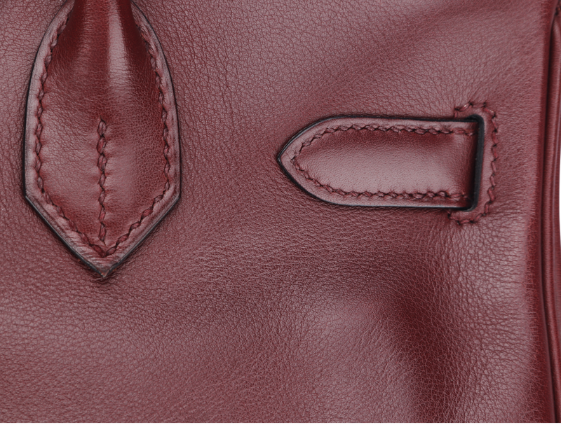 Hermes Birkin 30cm (Stamp M) Rouge H Color Swift Leather, Silver Hardware, with Keys, Raincoat & Dust Cover, no Lock