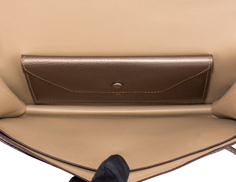 Hermes Clutch Metallic Grey Clutch with Mirror & Box