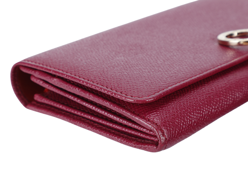 BVLGARI BVLGARI LOGO CLIP LONG WALLET BURGUNDY COLOR WITH BOX