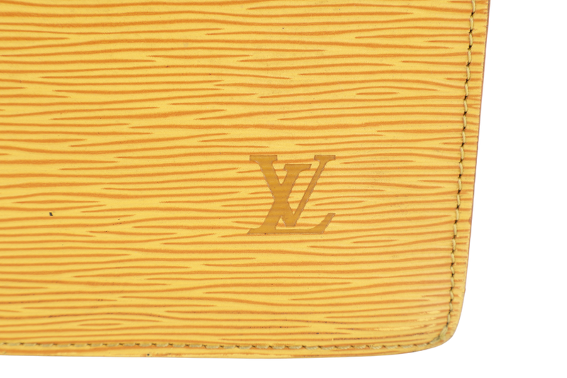 LOUIS VUITTON VINTAGE SAC PLAT(MI0916) MUSTARD YELLOW EPI LEATHER GOLD HARDWARE NO DUST COVER