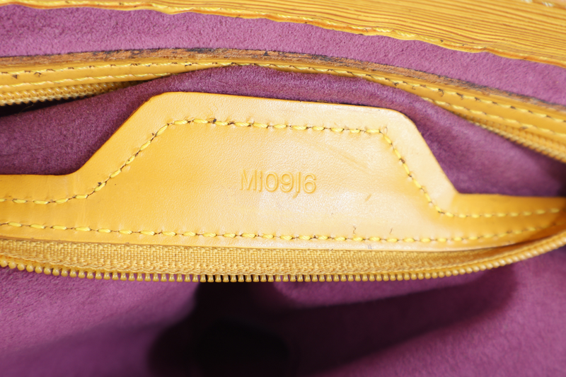 LOUIS VUITTON VINTAGE SAC PLAT(MI0916) MUSTARD YELLOW EPI LEATHER GOLD HARDWARE NO DUST COVER