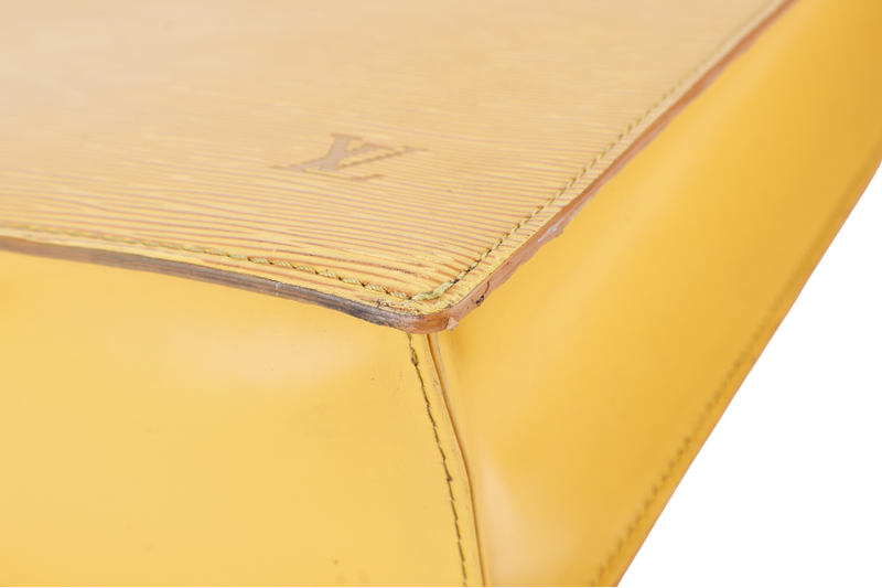 LOUIS VUITTON VINTAGE SAC PLAT(MI0916) MUSTARD YELLOW EPI LEATHER GOLD HARDWARE NO DUST COVER