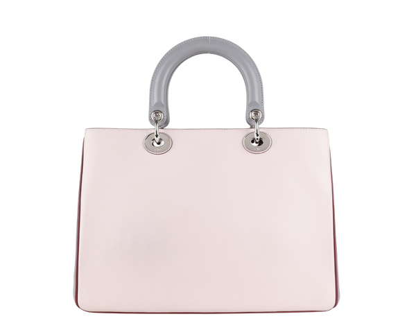 CHRISTIAN DIOR DIORISSIMO (09-MA-0134) CALFSKIN LEATHER PINK GREY WITH STRAPS, CARD, DUST COVER AND BOX