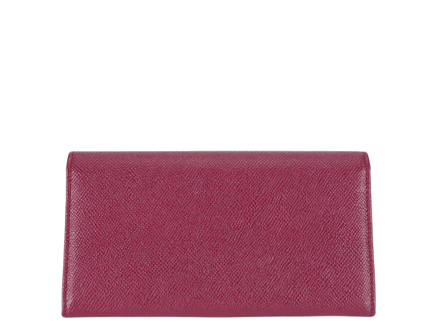 BVLGARI BVLGARI LOGO CLIP LONG WALLET BURGUNDY COLOR WITH BOX