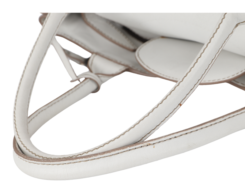 TOD'S CREAM WHITE LAMBSKIN SHOULDER TOTE BAG WITH DUST COVER