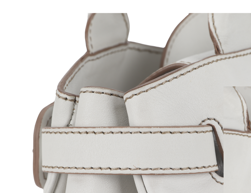 TOD'S CREAM WHITE LAMBSKIN SHOULDER TOTE BAG WITH DUST COVER