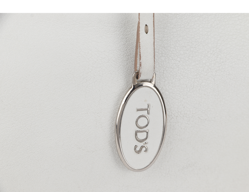 TOD'S CREAM WHITE LAMBSKIN SHOULDER TOTE BAG WITH DUST COVER