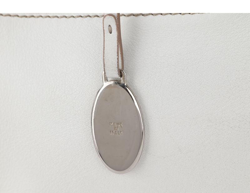 TOD'S CREAM WHITE LAMBSKIN SHOULDER TOTE BAG WITH DUST COVER