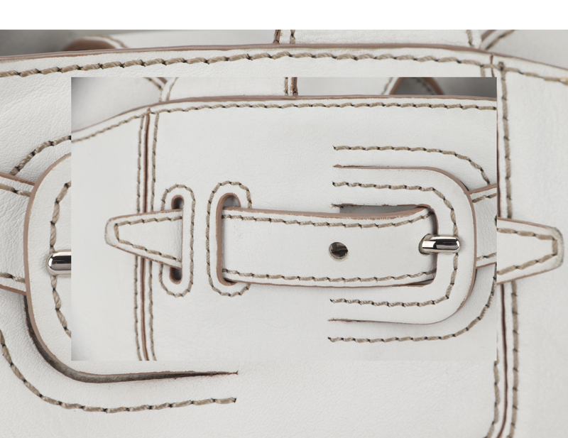 TOD'S CREAM WHITE LAMBSKIN SHOULDER TOTE BAG WITH DUST COVER