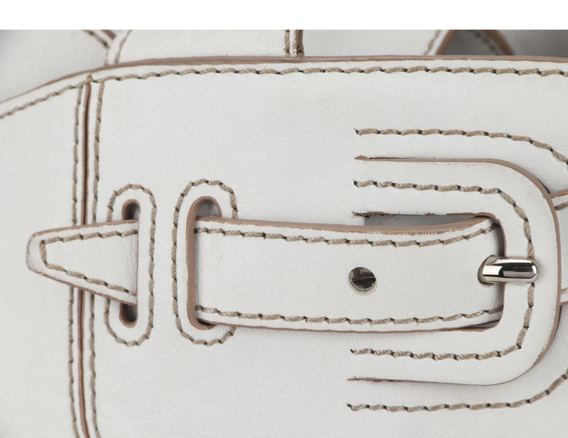 TOD'S CREAM WHITE LAMBSKIN SHOULDER TOTE BAG WITH DUST COVER