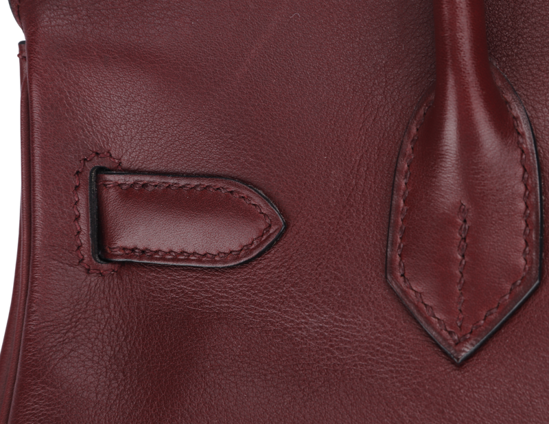 Hermes Birkin 30cm (Stamp M) Rouge H Color Swift Leather, Silver Hardware, with Keys, Raincoat & Dust Cover, no Lock