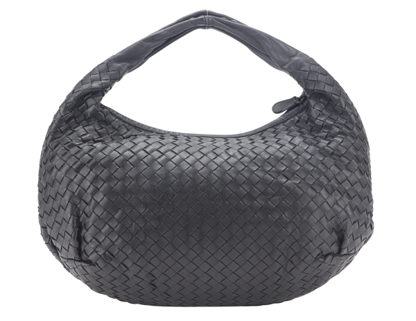 BOTTEGA VENETA BLACK INTRECCIATO HOBO BAG WITH DUST COVER
