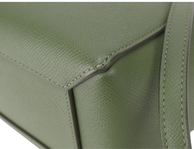 CELINE MICRO BELT BAG GREEN LEATHER GOLD HARDWARE WITH STRAPS AND DUST COVER
