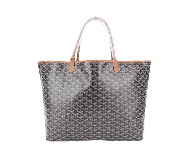 GOYARD SAINT LOUIS GM BAG BLACK AND TAN COLOR WITH DUST COVER