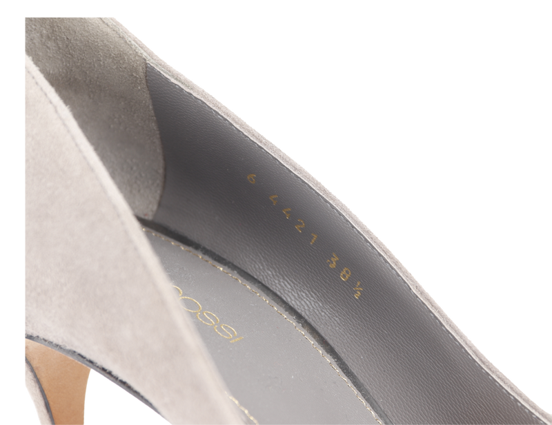 SERGIO ROSSI GREY SUEDE LEATHER PUMPS SIZE 38½