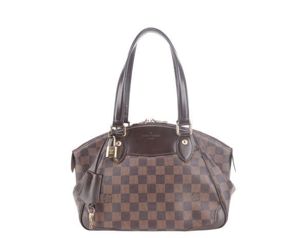 LOUIS VUITTON N41117 VERONA PM DAMIER EBENE CANVAS GOLD HARDWARE WITH LOCK & KEYS