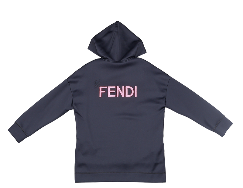 FENDI FELPA HOODIE BLACK SIZE 38