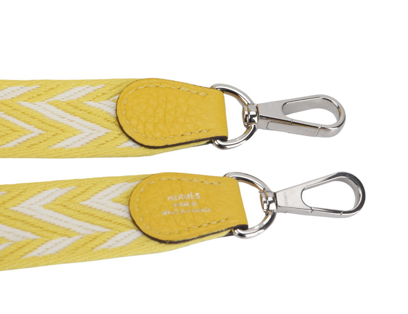 HERMES MINI EVELYNE TPM JAUNE NAPLES CLEMENCE SILVER HARDWARE STAMP D (2019) WITH STRAPS AND DUST COVER