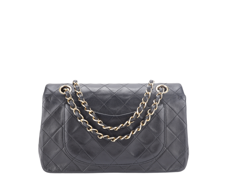CHANEL VINTAGE CLASSIC FLAP SMALL BLACK LAMBSKIN GOLD HARDWARE (246xxxx) NO DUST COVER