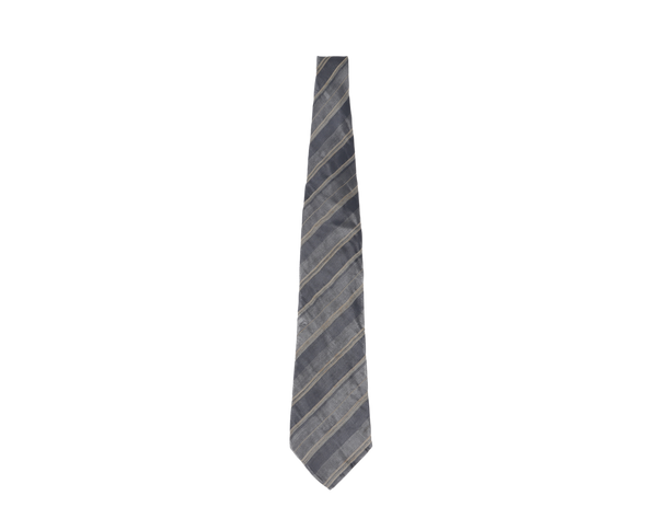 DKNY NECKTIES GREY AND GOLD STRIPE DESIGN