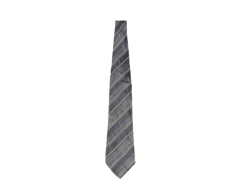 DKNY NECKTIES GREY AND GOLD STRIPE DESIGN