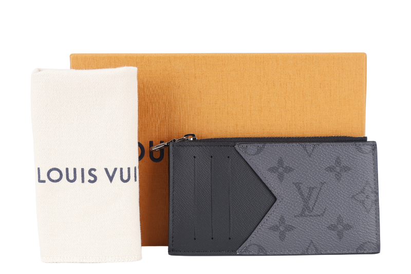 LOUIS VUITTON M69533 COIN CARD HOLDER MONOGRAM ECLIPSE WITH DUST COVER AND BOX