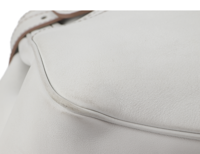 TOD'S CREAM WHITE LAMBSKIN SHOULDER TOTE BAG WITH DUST COVER