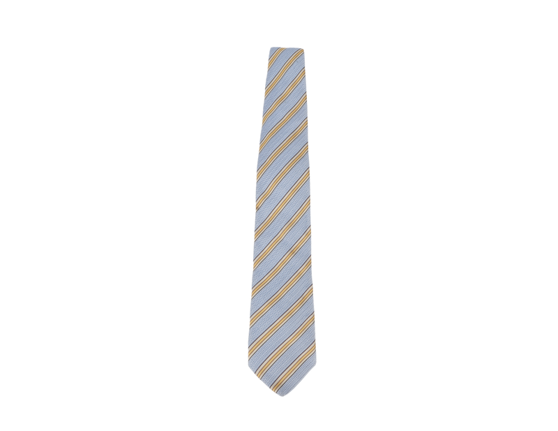 CANALI NECKTIES SKY BLUE AND YELLOW GOLD STRIPE