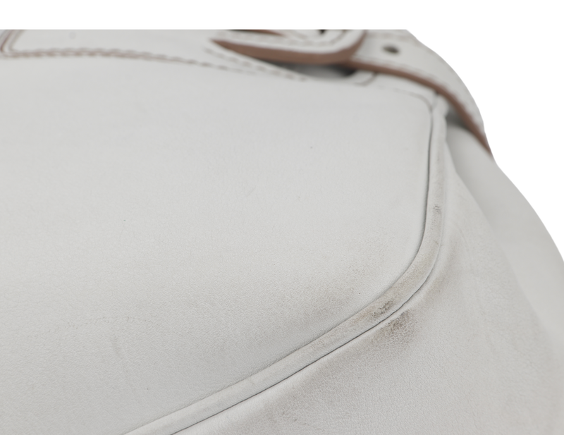 TOD'S CREAM WHITE LAMBSKIN SHOULDER TOTE BAG WITH DUST COVER