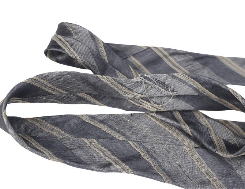 DKNY NECKTIES GREY AND GOLD STRIPE DESIGN