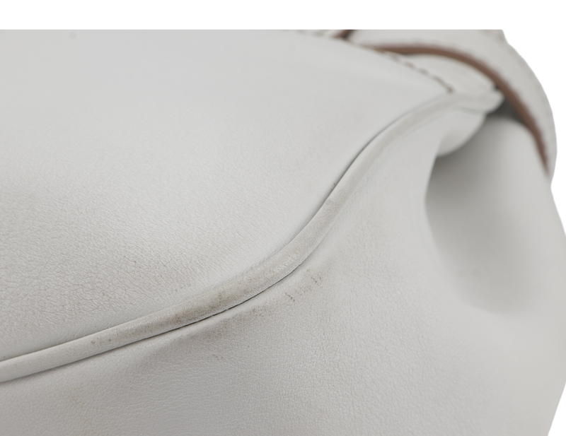 TOD'S CREAM WHITE LAMBSKIN SHOULDER TOTE BAG WITH DUST COVER