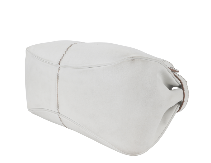 TOD'S CREAM WHITE LAMBSKIN SHOULDER TOTE BAG WITH DUST COVER