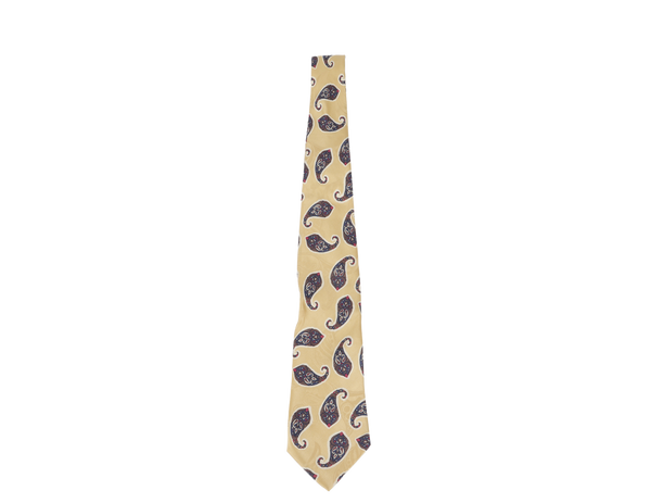 LANVIN PARIS NECKTIES YELLOW WITH BATIK DESIGN
