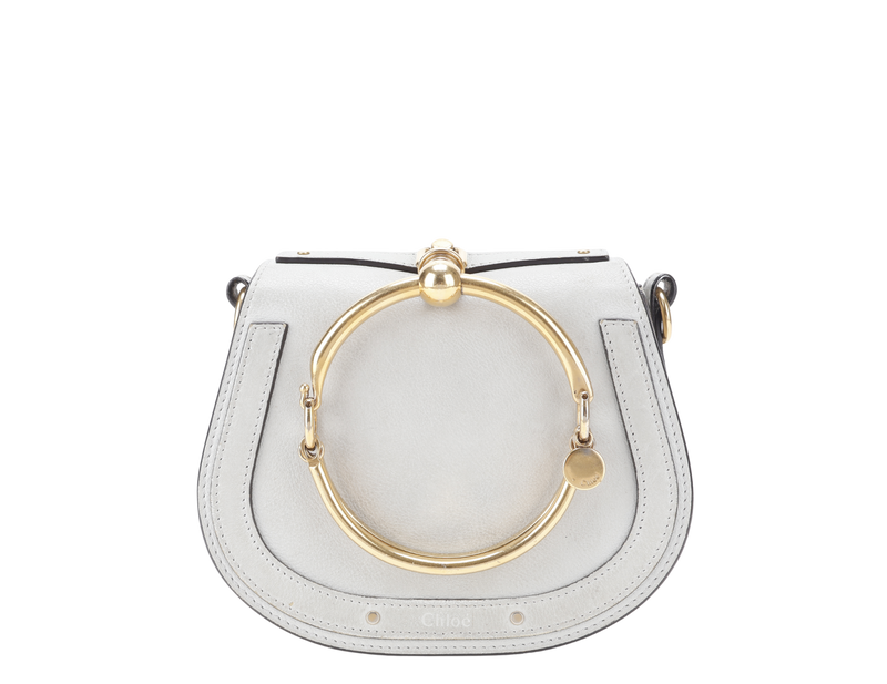 CHLOE NILE BRACELET SHOULDER BAG ETAIN CALF LEATHER GOLD HARDWARE WITH DUST COVER AND STRAPS